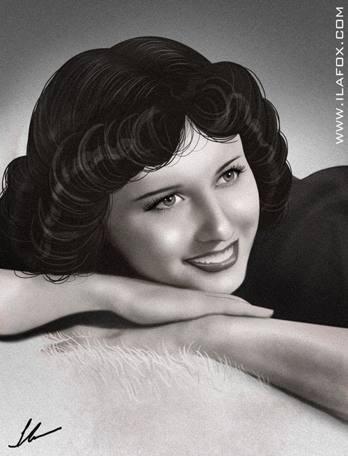 Retrato, preto e branco, diva de cinema, dias das mães, presente original dia das mães, ilustração by ila fox