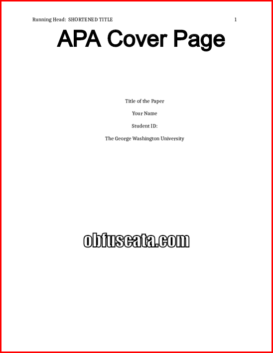 apa 7 essay cover page
