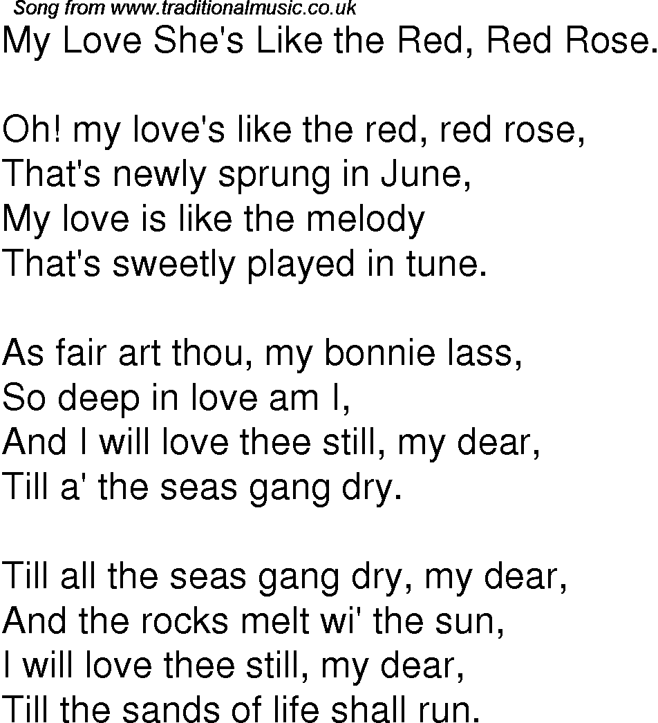 the red means i love u lyrics