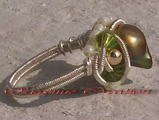 wire wrapped ring wire wrapped sparkly crystal ring