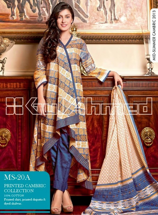 Mid-Summer-Cambric-Collection-2014-Gul-Ahmed-Printed-Embroidered-Fashionable-Dress-for-Girls-Women-8 Mid-Summer-Cambric-Collection-2013-Gul-Ahmed-Printed-Embroidered-Fashionable-Dress-for-Girls-Women-8