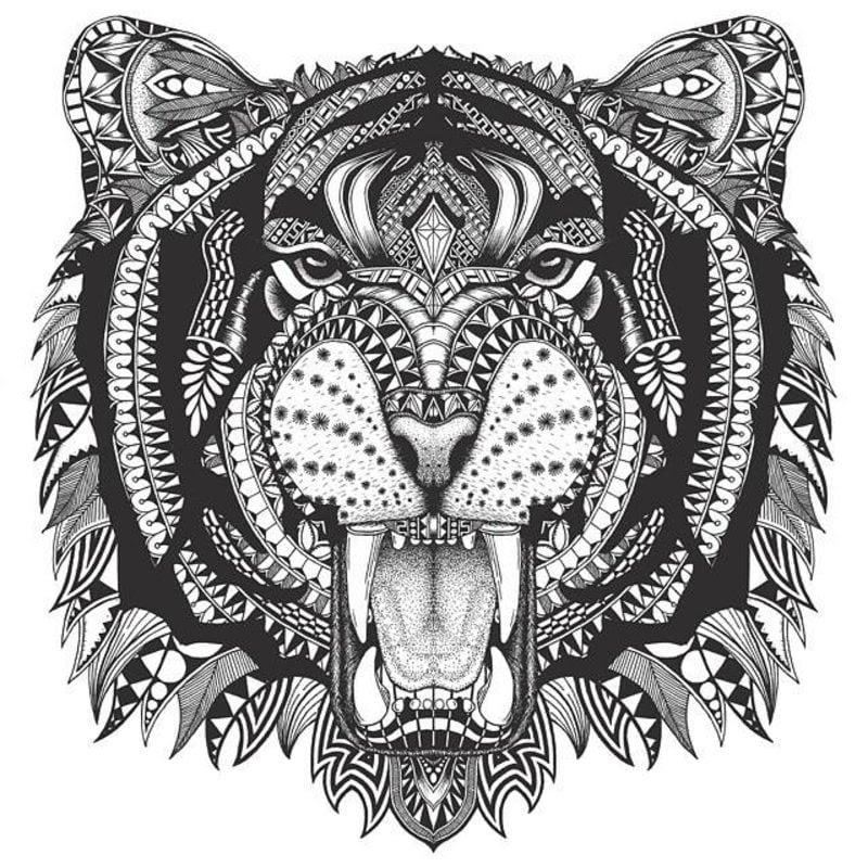 Coloriage Mandala Tigre Imprimer  Coloriage Tigre Mandala