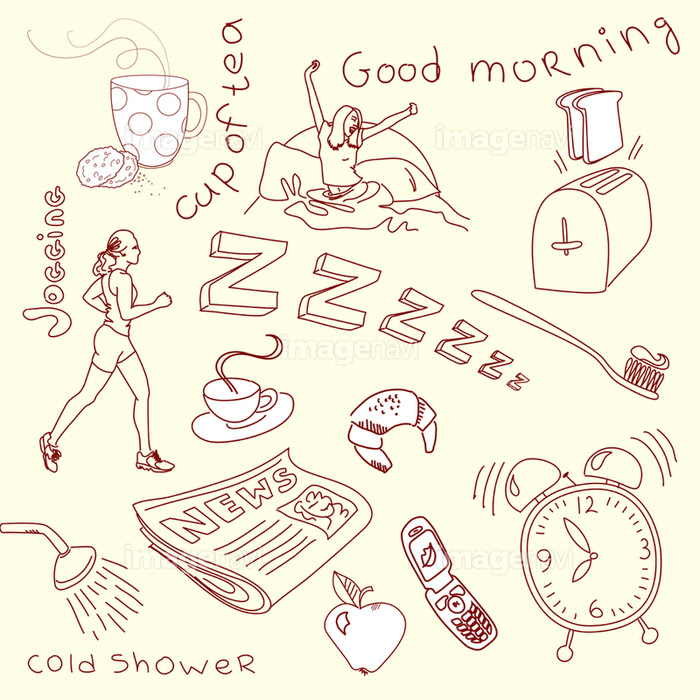 女の子 マグカップ ベッド 歯ブラシ 手書き 朝食 朝 の画像素材 イラスト素材ならイメージナビ