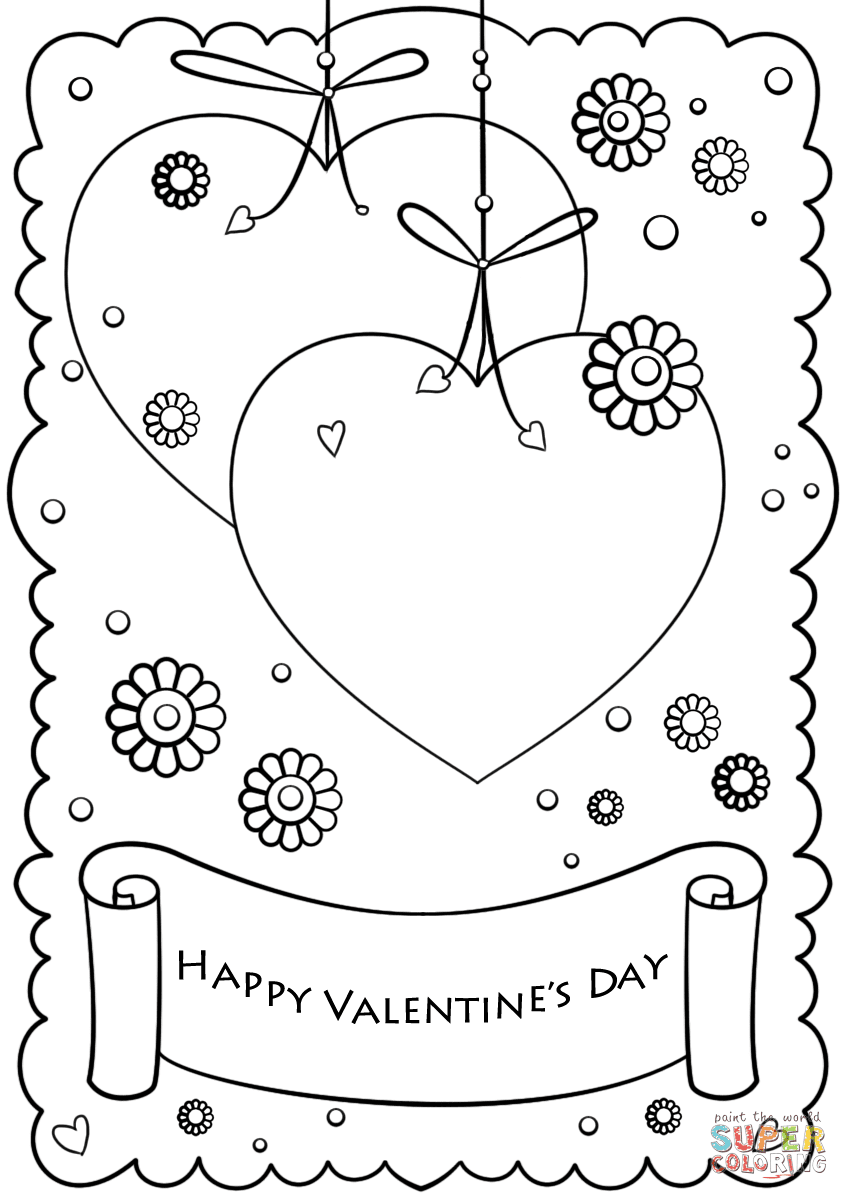 Printable Coloring Pages Free Valentine Coloring Card Svg - Magic Pau