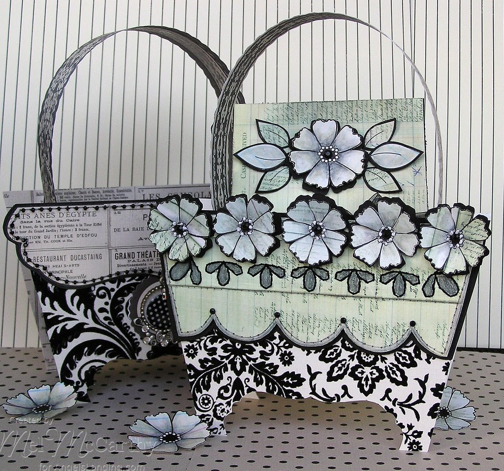 Pierced Backgrounds & Simply Flowers Purse (card box) melstampz