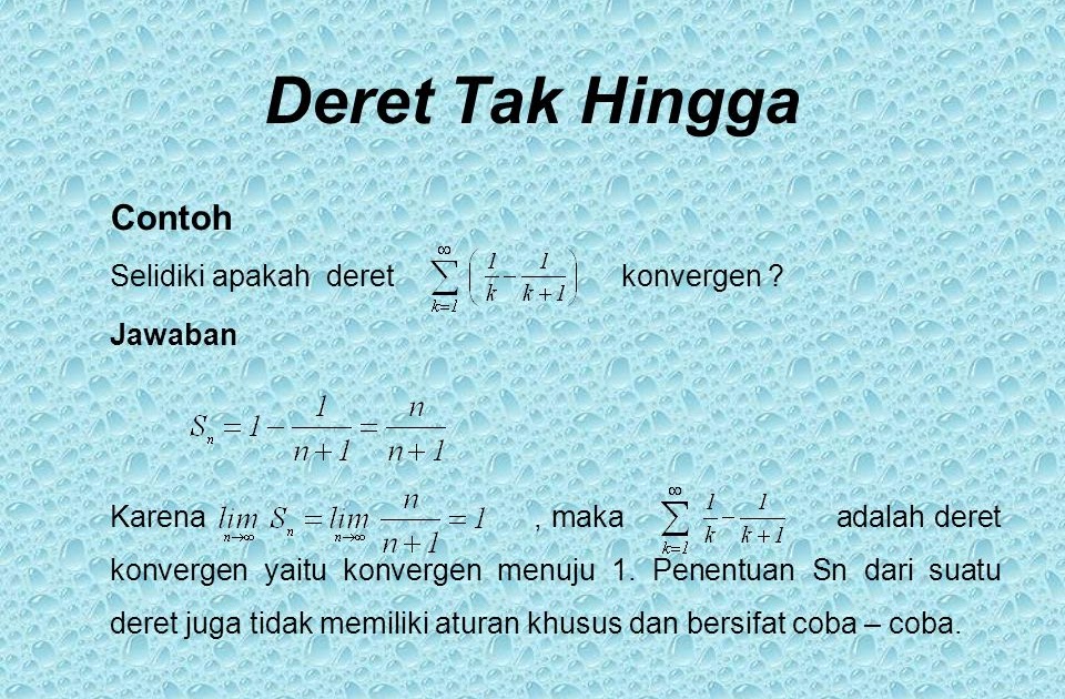 Contoh Soal Dan Jawab Barisan Geomerti Tak Hingga