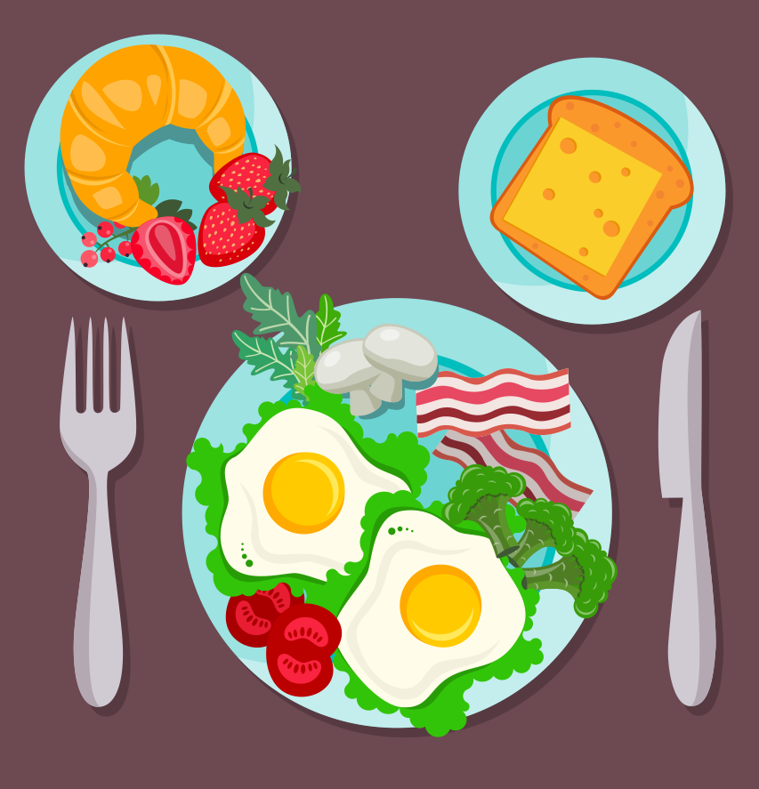 Healthy Food Plate Drawing