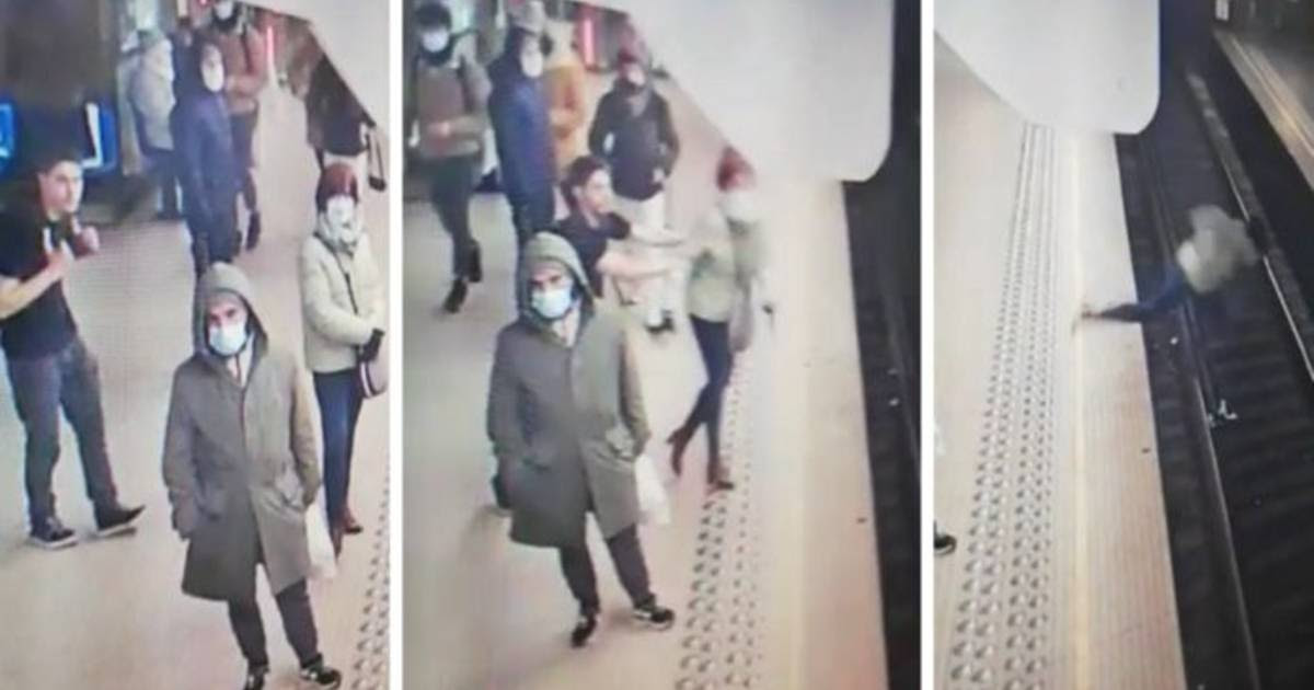Schokkende beelden: man duwt vrouw op spoor van Brusselse metro