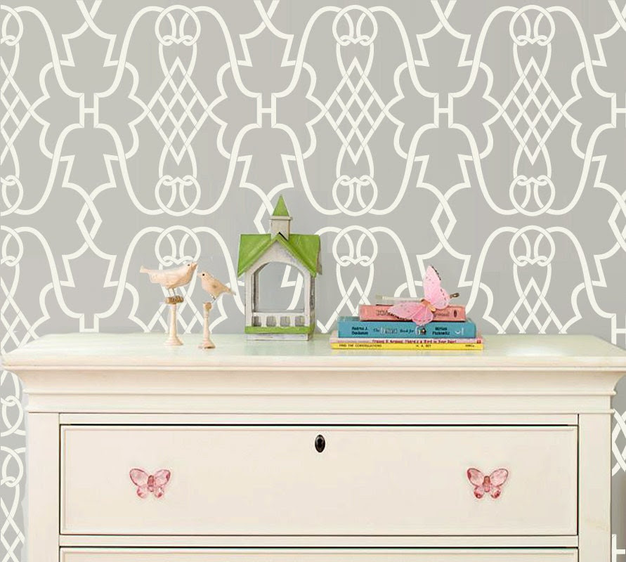 Sonata Allower Pattern Wall Room Decor Made by OMG Stencils Home Improvements Color Paintings 0001