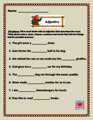 Kinds Of Adjectives Worksheet Grade 6 Pdf - Sandra Roger's Reading