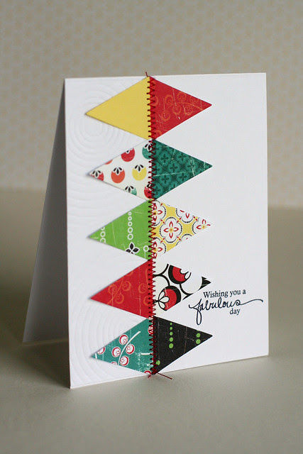 Triangle zig zag sewing birthday card papertrey ink