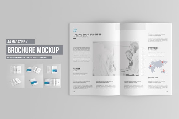 Download Free Download A4 Brochure Catalog Mock Up PSD Mockups.