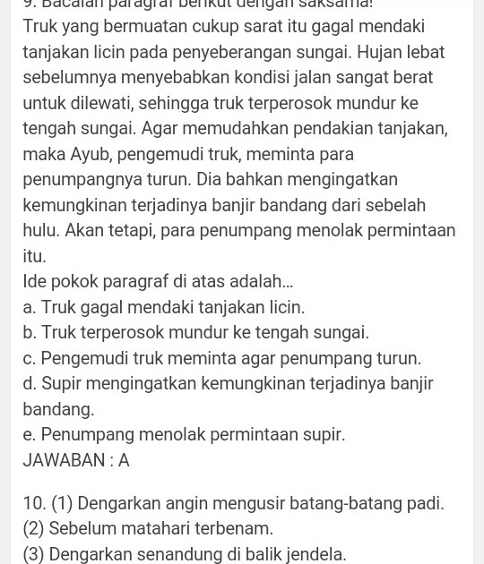 Soal Cerdas Cermat Bahasa Indonesia Beserta Jawabannya Hari Belajar