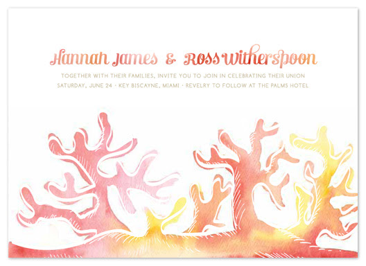 wedding invitations - Coral Beach