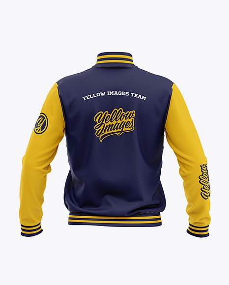 Download Men's Zipped Bomber Jacket Mockup - Back View PSD Template
