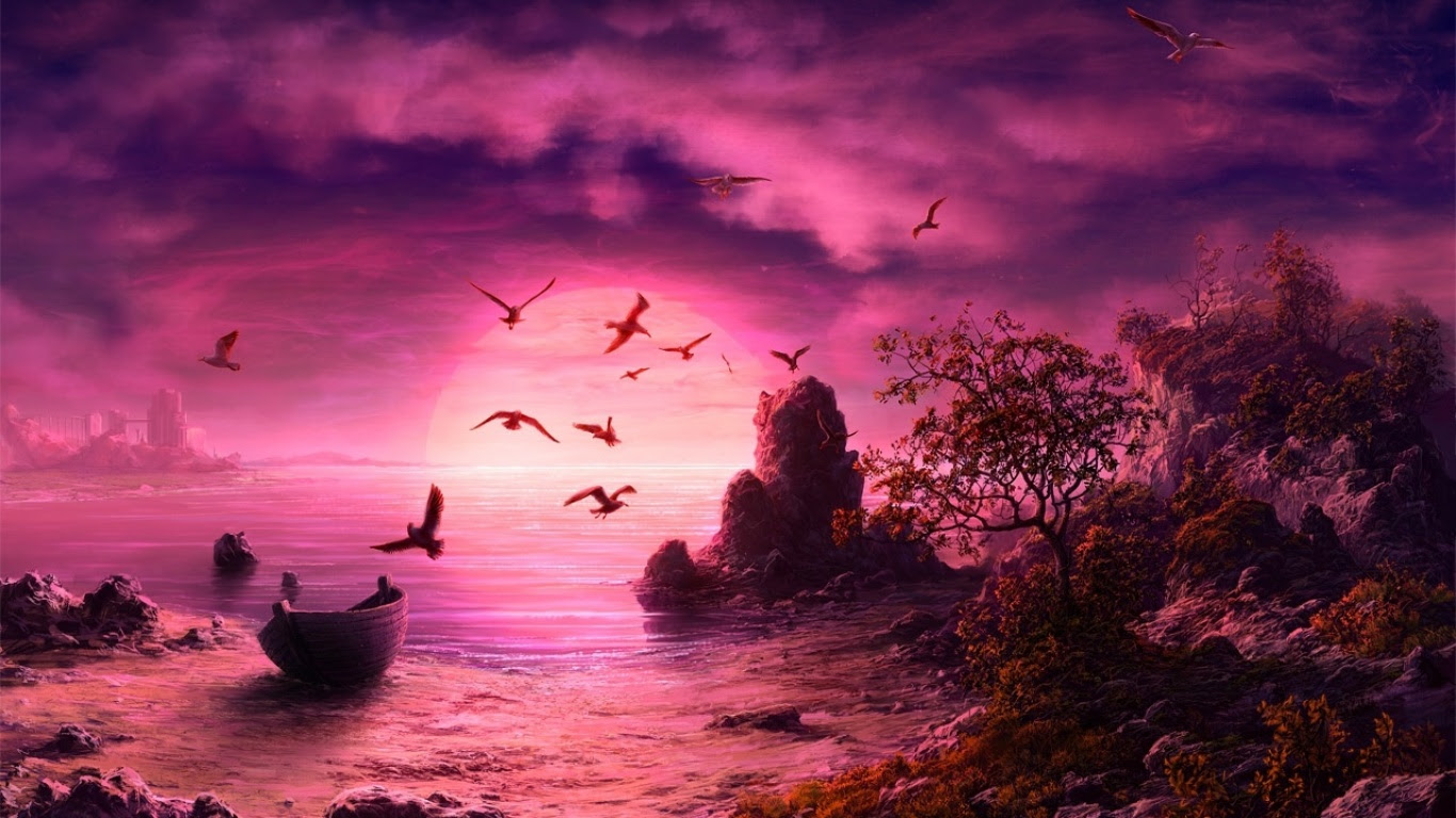 Purple Sunset wallpapers and images - wallpapers, pictures ...
