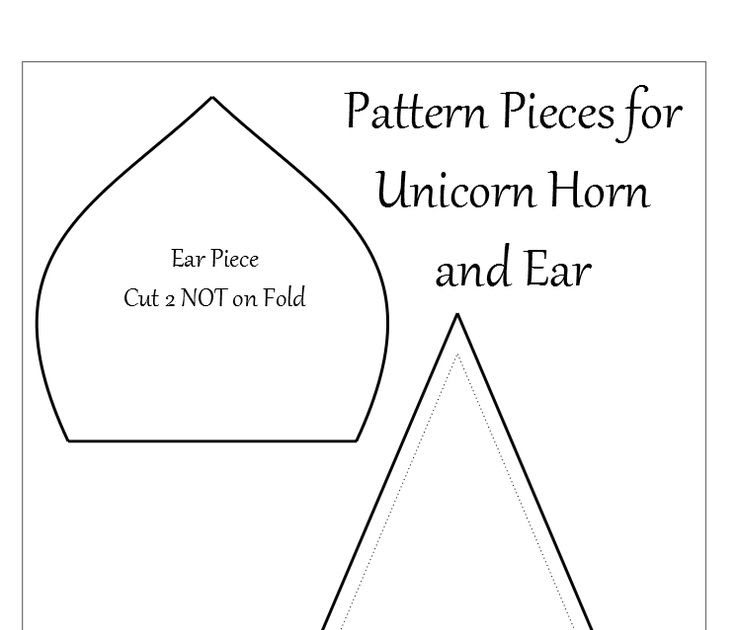 Diy Unicorn Horn, Ears And Eyes Template / Unicorn Eyelash Template, 3 ...
