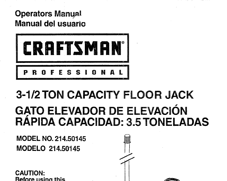 Sears Hydraulic Floor Jack Manual | Floor Jack