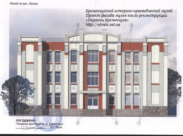 Проект фасада музея после реконструкции Проект фасада музея после реконструкции