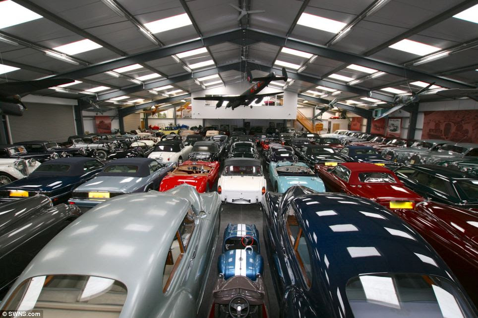 Extensive: Dr Hull's stunning collection also includes a Humber which was owned by the judge presiding over the Profumo Affair and a 1961 Jaguar E-Type which belonged to Britain¿s world motorcycle champion Mike Hailwood