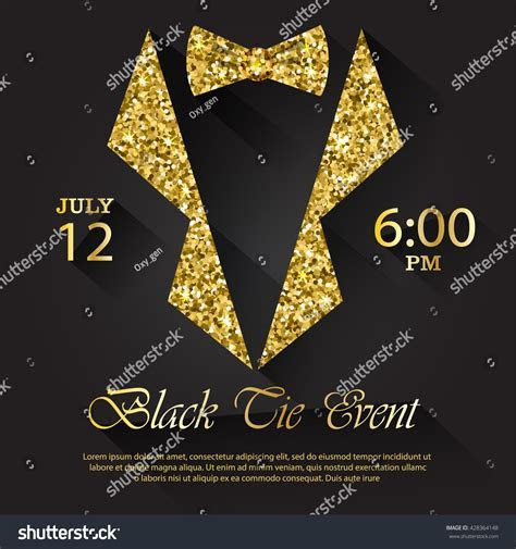 Black Tie Event Invitation Vector Illustration Stock Black Tie Event Invitation Vector Illustration Stock