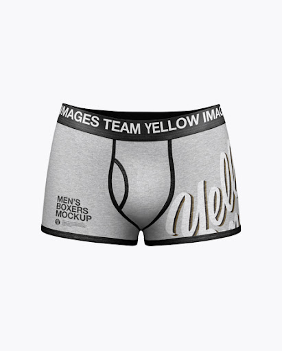 Download Melange Men 39 S Boxer Briefs Mockup Front View PSD Mockup Templates