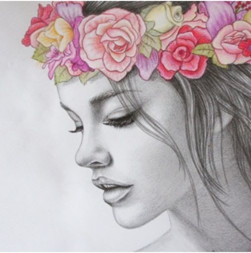 flower crown: NEW 680 FLOWER CROWN DRAWING