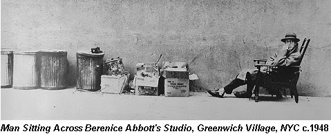 Man Sitting Across Berenice Abbott's Studio in 1948 by Lida Moser