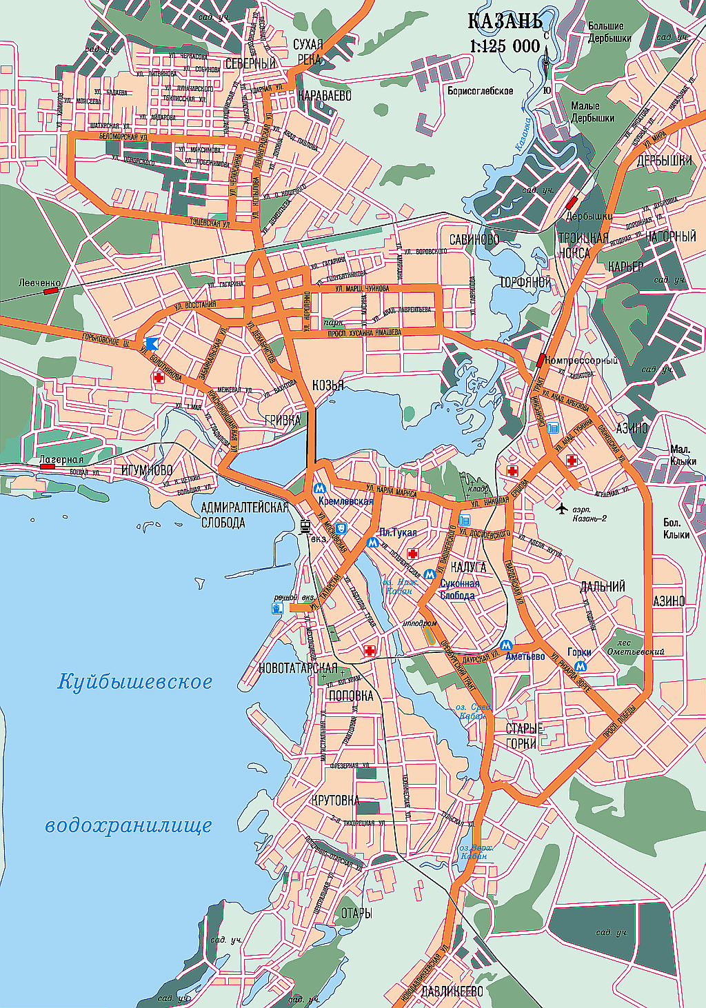 казань достопримечательности на карте города