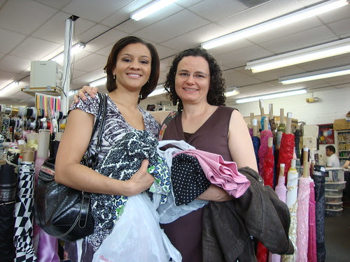 Vanessa, me and our fabric purchases at Gail K fabrics