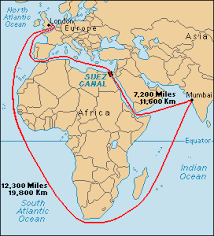 The Suez Canal shortens sea The Suez Canal shortens sea