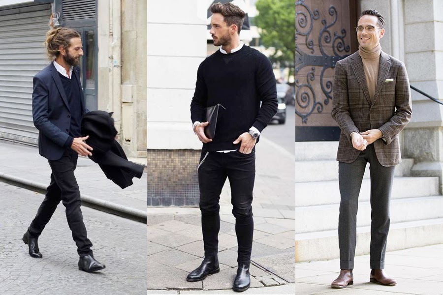 mens brown chelsea boots outfit