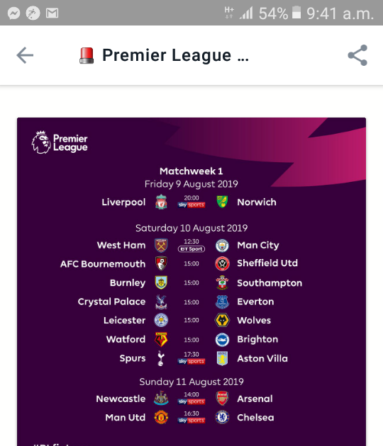 English Premier League Fixtures 2020/21 Season - Premier League 2020 21 ...