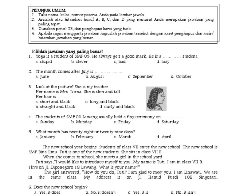 ☀ 18 soal ukk bahasa inggris kelas 8 dan kunci jawaban images