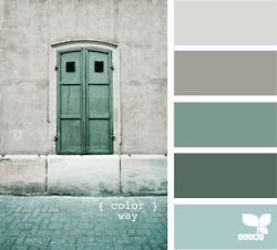 http://www.pinterest.com/pin/567383253027001810/ Color pallet with a butter yellow or a grape color thrown in. Love these.