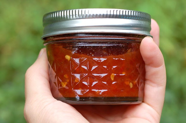 Jar of tomato jam by Eve Fox, Garden of Eating blog, copyright 2011