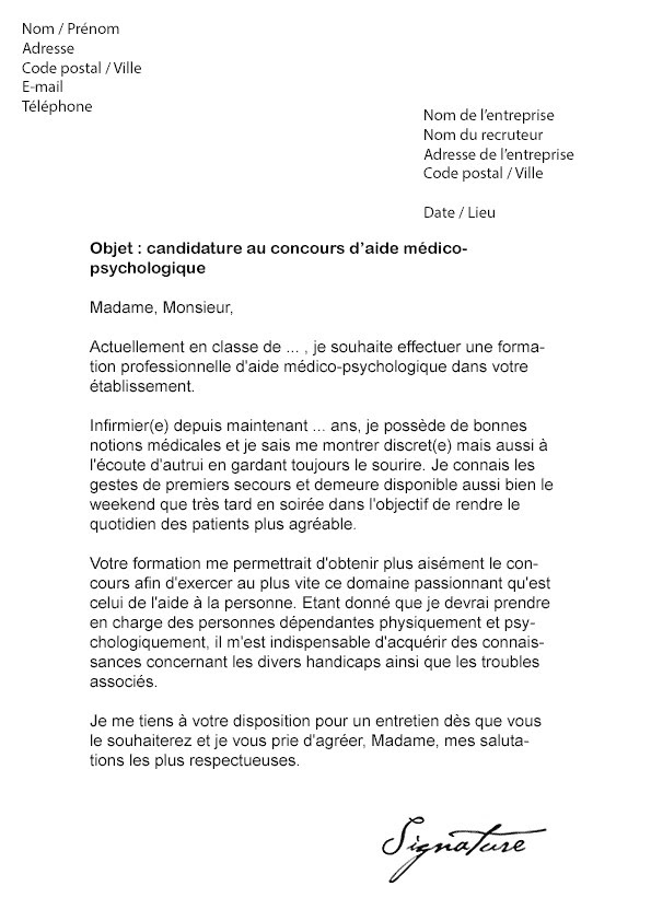Document modèle: Lettre de motivation formation deaes