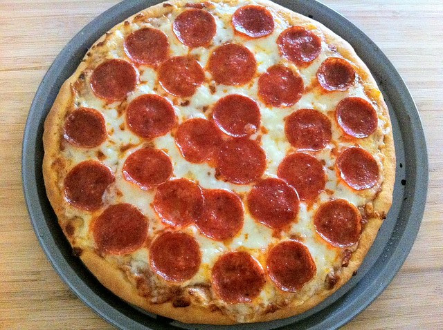Pepperoni Pizza Before Toasting Under Broiler