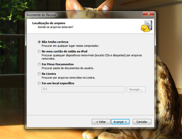 6 selecionando onde deve procurar