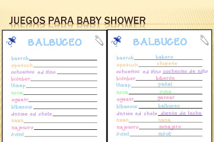 Juegos Para Baby Shower Con Sus Respuestas