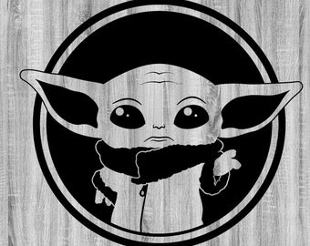 Download Baby Yoda Svg Black And White