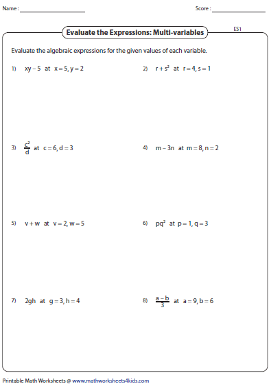 34 Evaluating Numerical Expressions Worksheet - Worksheet Project List