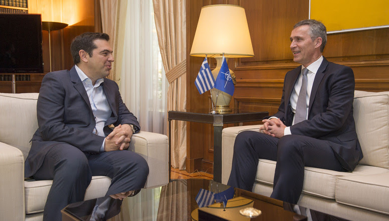 NATO Secretary General Jens Stoltenberg meets with Alexis Tsipras, Prime Minister of Greece 