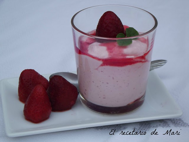 postre cremoso de fresas