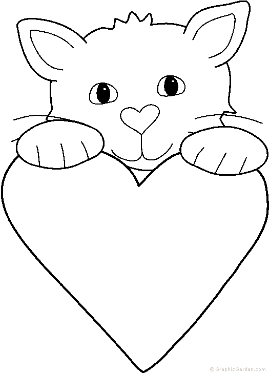 Dibujos De Gatos Enamorados Para Colorear - Para Colorear