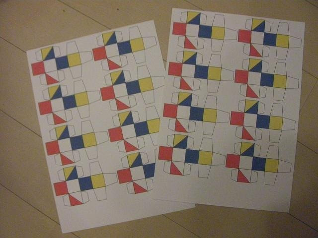 100 ペーパークラフト 立方体 展開図 Fuutou Sozai