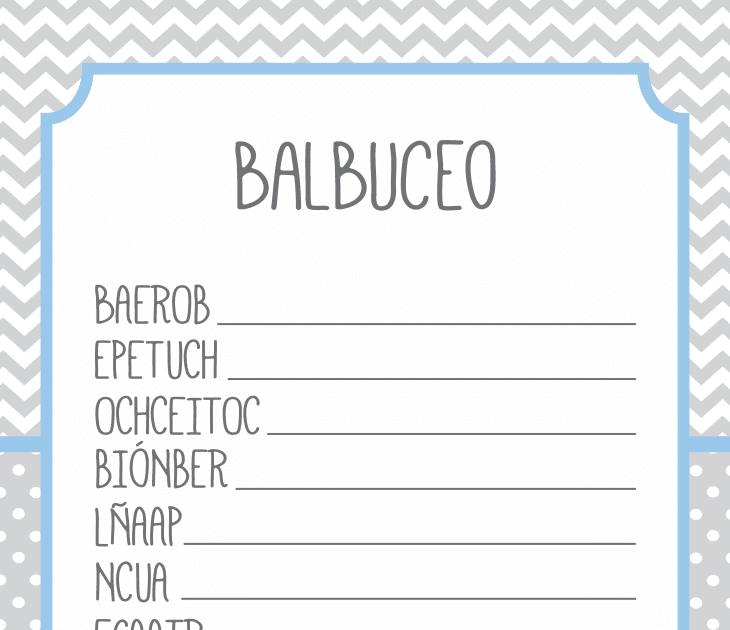 Crucigrama Juegos Para Baby Shower Para Imprimir Con Respuestas