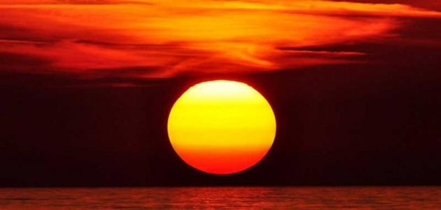 رسم غروب الشمس في البحر Tyuues