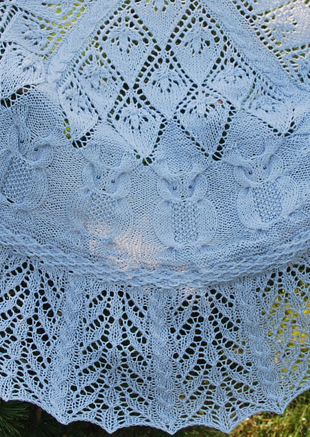 Free Knitting Pattern for Into the Woods Owl Shawl