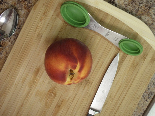 Peach on Cutting Board